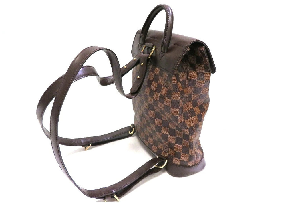 Louis Vuitton Leather Brown Ebene Daypack Damier Soho Backpack Brown